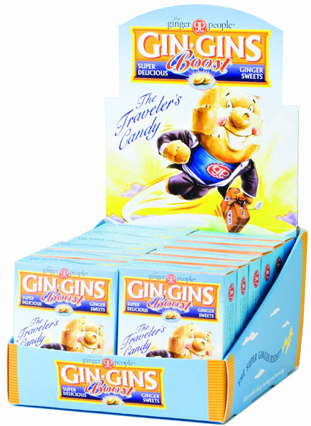 GINGER PEOPLE - Gin Gins Boost Ultra Strength Ginger Candy - 24 x 1.1 oz. Packs For Discount