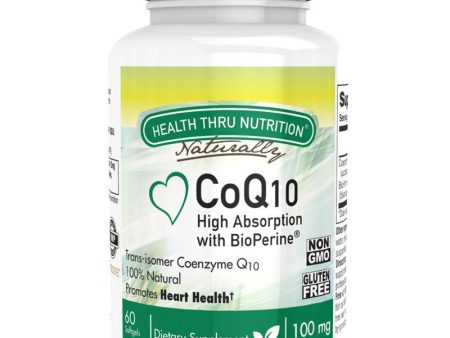 HEALTH THRU NUTRITION - CoQ10 with BioPerine 100mg - 60 Softgels Online now