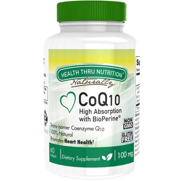 HEALTH THRU NUTRITION - CoQ10 with BioPerine 100mg - 60 Softgels Online now