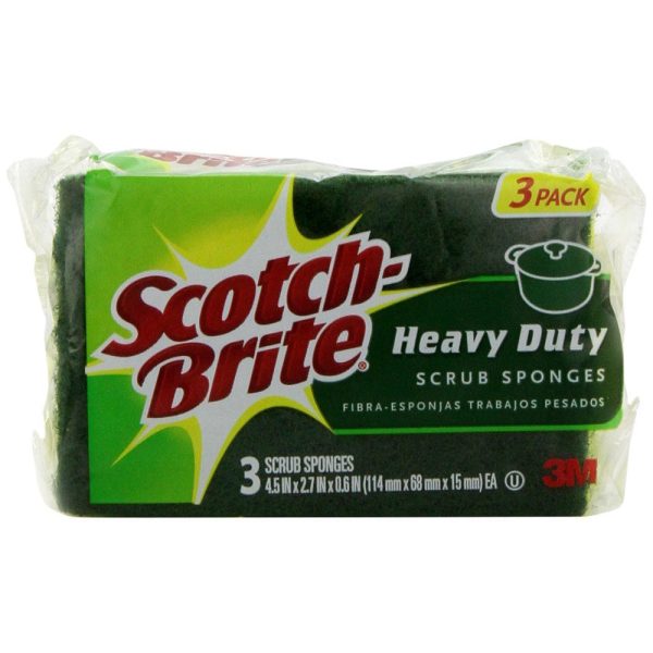 SCOTCH-BRITE - Heavy Duty Scrub Sponge - 3 Pack Hot on Sale