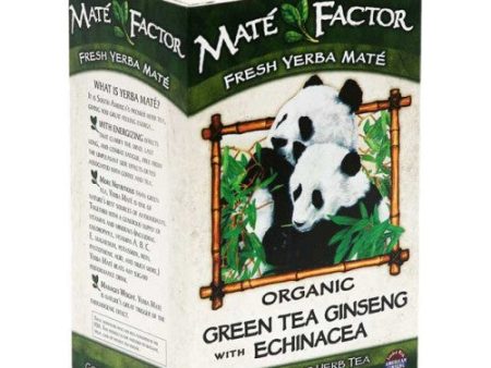 MATE FACTOR - Organic Green Tea Ginseng Mate Tea-Bags - 20 Tea Bags (2.5 oz.) For Sale