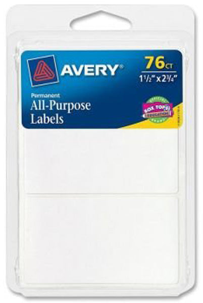 AVERY - All-Purpose Labels White - 76 Count Sale