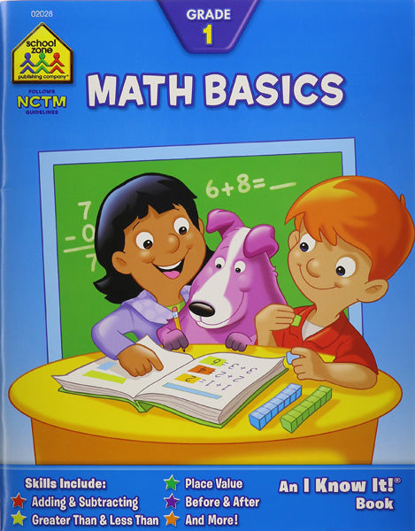 SCHOOL ZONE - Math Basics Grade 1 Workbooks - 32 Pages on Sale