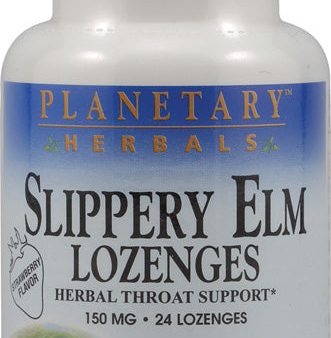 PLANETARY HERBALS - Slippery Elm Lozenges 150 mg Strawberry  - 24 Lozenges Fashion