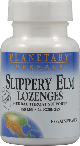 PLANETARY HERBALS - Slippery Elm Lozenges 150 mg Strawberry  - 24 Lozenges Fashion