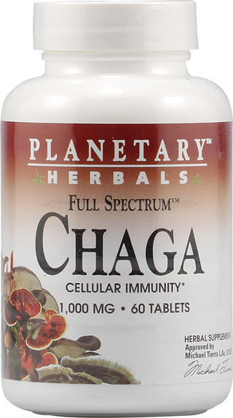 PLANETARY HERBALS - Chaga Full Spectrum 1000 mg - 60 Tablets Supply