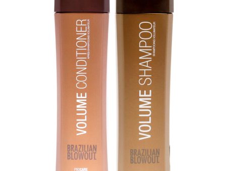 Volume Shampoo and Conditioner Kit by Brazilian Blowout for Unisex - 2 Pc Kit 12oz Shampoo, 12oz Conditioner Hot on Sale