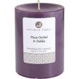 PLUM ORCHID & DAHLIA by Northern Lights , ONE 3x4 inch PILLAR CANDLE.  BURNS APPROX. 80 HRS. Online Sale