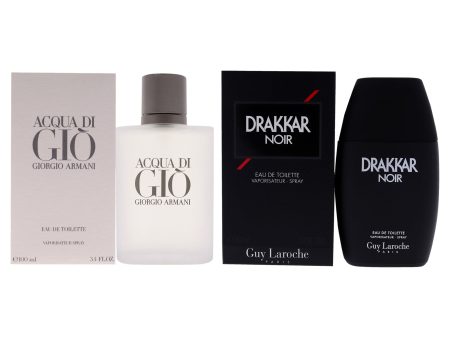 Acqua Di Gio and Drakkar Noir Kit by Various Designers for Men - 2 Pc Kit 3.4 oz EDT Spray, 1.7 oz EDT Spray Online now