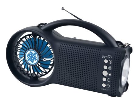 Emergency Solar Power Bluetooth Speaker with FM Radio LED and Fan For Discount