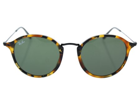 Ray-Ban RB2447 Round Fleck Sunglasses, Spotted Black Tortoise Green, 52 mm Online Hot Sale