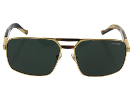 Arnette Men s AN3068 Smokey Rectangular Metal Sunglasses, Gold Grey Green, 60 mm Online now