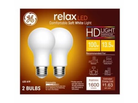 GE RELX LED 17W A21 100WEQ 2PK Hot on Sale