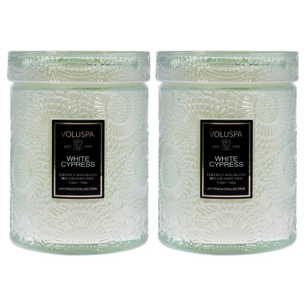 White Cypress - Small by Voluspa for Unisex - 5.5 oz Candle - Pack of 2 on Sale