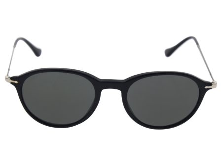 Persol Men s PO3125S Sunglasses Black Polar Grey 49mm Online Hot Sale