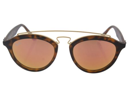 Ray-Ban INJECTED WOMAN SUNGLASS - MATTE HAVANA Frame LIGHT BROWN MIRROR PINK Lenses 50mm Non-Polarized Discount