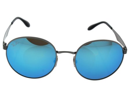 Ray-Ban METAL MAN SUNGLASS - GUNMETAL Frame GREEN MIRROR BLUE Lenses 51mm Non-Polarized Online Sale