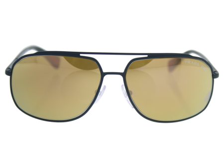 Prada Linea Rossa Men s PS 56RS Sunglasses Green Rubber Dark Brown Mirror Gold Polar 60mm Online