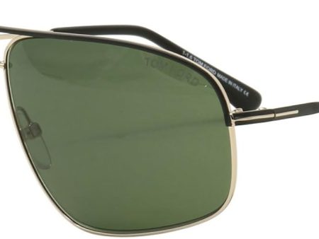 Tom Ford - JUSTIN FT 0467, Geometric, metal, men, BLACK GOLD GREEN(02N F), 60 14 140 For Sale